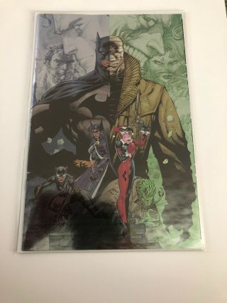 Batman 608 Jim Lee Limited Edition Foil Variant Hush Harley Catwoman Dc Comics