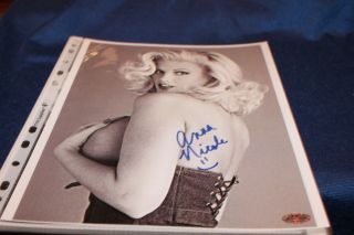 Anna Nicole Smith A5 Hand Signed 8 1/2 X 11 Photo W/tempered Proof