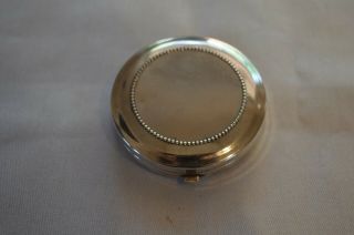 Vintage Sterling Silver Round (2.  5 ") Compact Powder Mirrored Case Purse Handbag