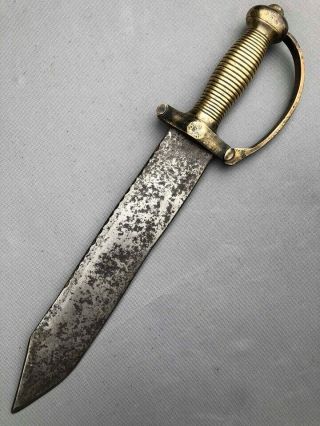 Rare Old American Civil War Bowie Knife - 1831 French Sidearm - Adapted