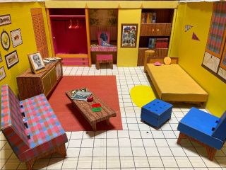 Vintage Barbie Dream House.  Almost Complete.  1962 Cardboard With Furniture Mattel
