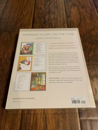 Joni Mitchell Autographed/Signed Morning Glory On The Vine Book - 2