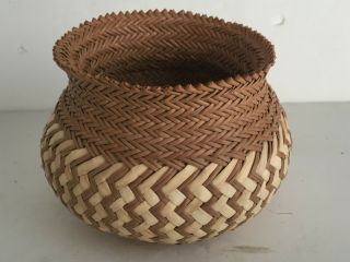 Old Vintage Tarahumara Native American Indian Hand Woven Basket Copper Canyon
