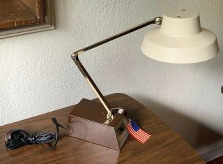 Vintage Mid - Century Modern Gooseneck Tensor Desk Lamp Holds 2 Bulbs