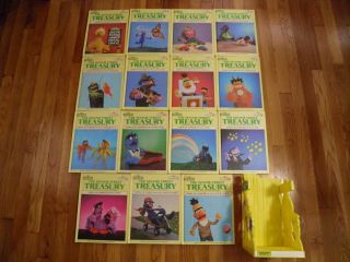 Vintage Sesame Street Treasury Complete Book Set Volumes 1 - 15 With Holder 1983