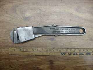 Antique Fitzall 11 - 1/2 " Adjustable Monkey Wrench,  Pat.  6 - 9 - 1908,  4 - 26 - 1910,  Xlint
