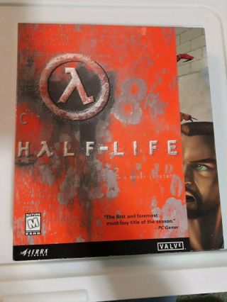 Vintage 1998 Half - Life Sierra Studios Big Box Video Game Complete