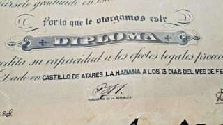 Cuba President Fulgencio Batista Official Document Militar Decree Signed Ds 1956