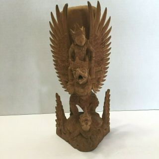Hand Carved Wood Asian Dragon Sculpture Statue