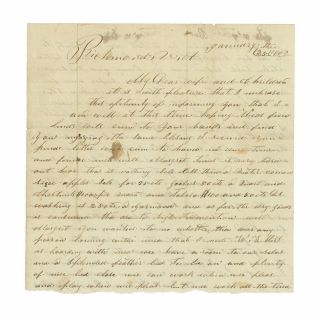 1863 Confederate Civil War Letter By Pvt.  William I.  Box,  3rd S.  Carolina Btln.