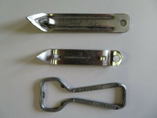 3 VINTAGE BOTTLE/CAN OPENERS – METZ,  EDELWEISS,  QUICK & EASY 2