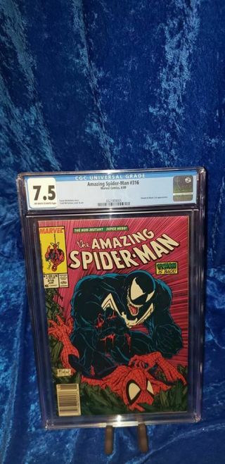 Spider - Man 316 Cgc 7.  5 Venom & Black Cat Appearance 1989