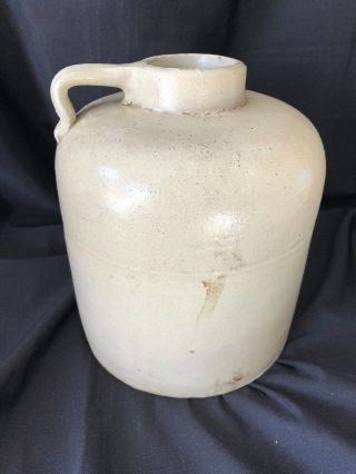 Antique Primitive Stoneware Pottery Whiskey Moonshine Jug Crock