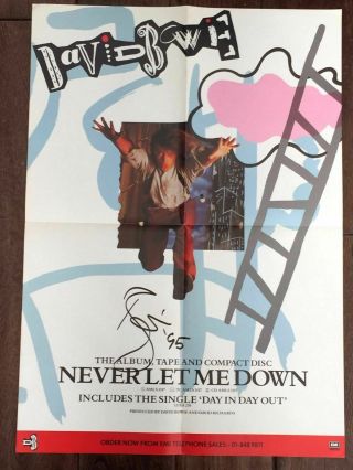 David Bowie - Hand Signed Never Let Me Down Promo Poster