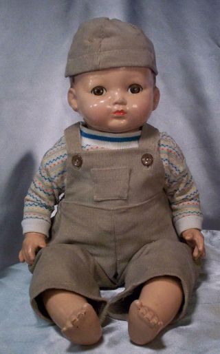 Vintage 1940s Effanbee Composition Doll Mickey Or Tommy Tucker Flirty Eyes 17 "