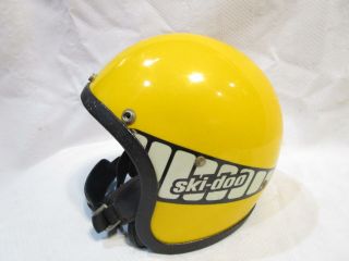 Vintage Ski - Doo Snowmobile Helmet Yellow Open Face Size X - Large