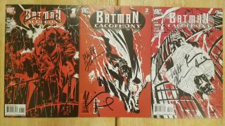Batman Cacophony Set (1,  2 & 3) 2009 Signed By Kevin Smith And Walt Flannagan