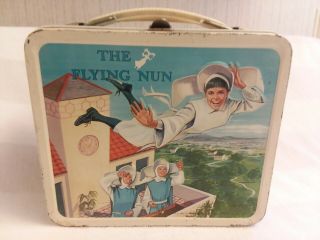 Vintage Metal 1968 Flying Nun Lunchbox With Tag.  No Thermos.