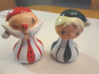 Fabulous Vintage Christmas Santa & Elf Salt & Pepper Shakers - Holt Howard Like