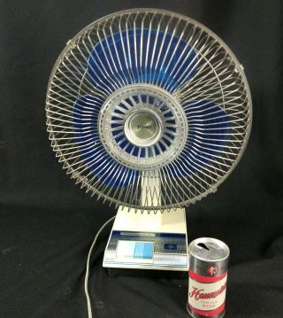 Vintage Lasko 12 " Oscillating Translucent Blue Plastic Blade 3 Speed Fan 2150
