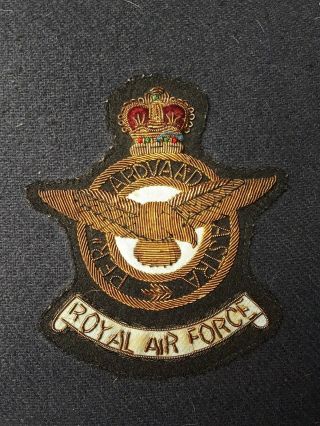 Vintage Ww2 Royal Air Force Raf Bullion Badge Pillow