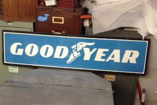 Vintage Metal Goodyear Tires Store Sign - Two Sided 48 X 12