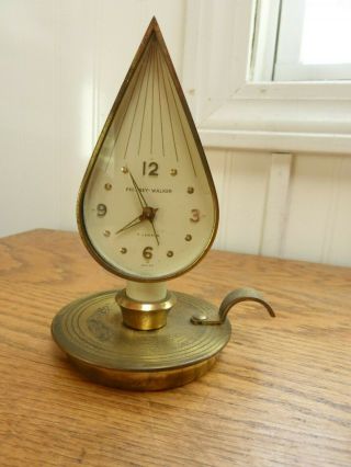 Vintage Phinney Walker 7 Jewels Swiss Travel Alarm Clock Lantern Tear Drop