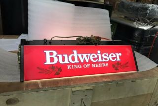1960’s Budweiser Pool Table Light 25” King Of Beers Vintage Beer