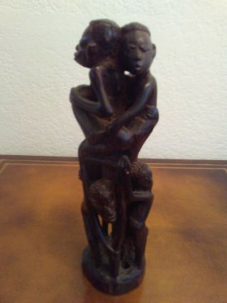 African Hand Carved Wood Sculpture - Tree Of Life 10 " Tanzania