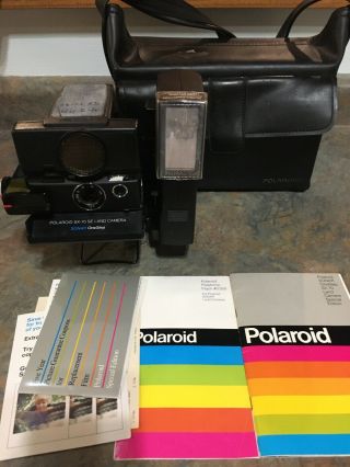 Vtg Polaroid Sx - 70 Land Camera Se Sonar One Step With Polatronic Flash,