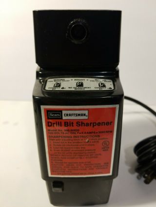 Vintage Sears Craftsman Drill Bit Sharpener Model 900 - 66820