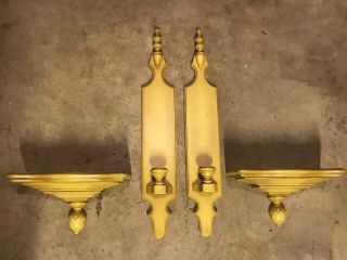 Tell City Chair Company Solid Hard Rock Maple Antique Yellow Sconces Shelves