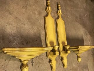 Tell City Chair Company Solid Hard Rock Maple Antique Yellow Sconces Shelves 2