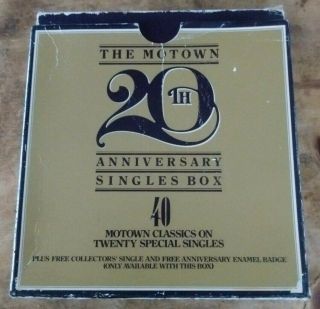 Motown 20th Anniversary 20 X Vinyl Singles Box Plus Bonus 45 Vinyl N/mint Rare