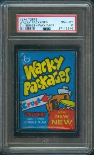 1974 Topps Wacky Packages Stickers Series 7 Wax Pack Psa 8