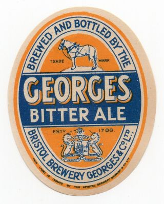 Old Uk Beer Label - Georges Bitter Ale (bristol)