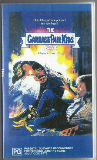 Rare 1987 Garbage Pail Kids The Movie Vhs Blue Tape W/hard Case