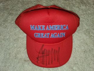 Donald Trump Autographed Red Make America Great Again
