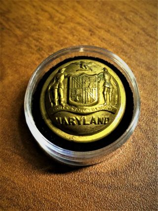 Civil War Maryland State Seal Coat Button " Extra Quality " Md200a4