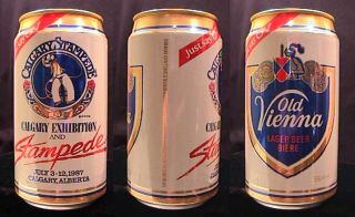 Old Vienna Lager Beer Biere 355ml Pull Tab Can - Calgary Stampede July 1987