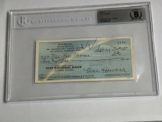 Moe Howard (three Stooges) Signed Check Rare Beckett Slabbed Authentic