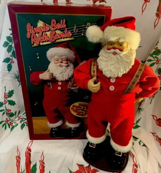 Vtg Jingle Bell Rock Santa Animated Dancing Musical Santa.  1998 Edition 1 E3