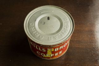 Vintage coffee Can Hills brothers 2