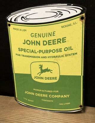 Vintage John Deere Quality Farm Equipment Porcelain Enamel Sign