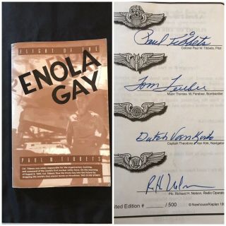Flight Of The Enola Gay Book Signed By 4 Twice By Tibbets Kirk Ferebee Nelson
