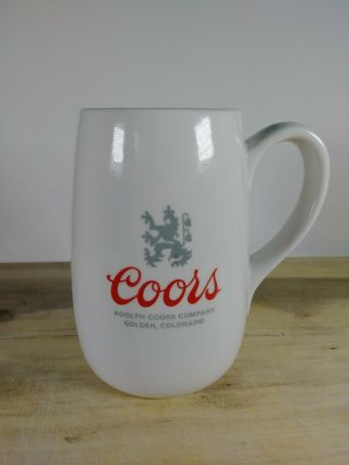 Rare Vintage Coors Beer Glass Mug With Lion Crest Adolph Coors Ceramic Colorado