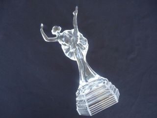 Vintage Art Deco Ballerina Lady Glass Crystal Figurine Centerpiece
