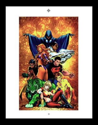 Michael Turner Teen Titans 1 Rare Production Art Variant Cover Art Pin - Up
