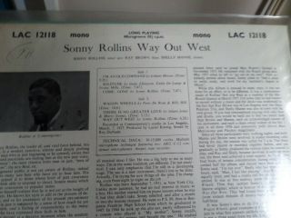 SONNY ROLLINS.  WAY OUT WEST.  PRISTINE 3