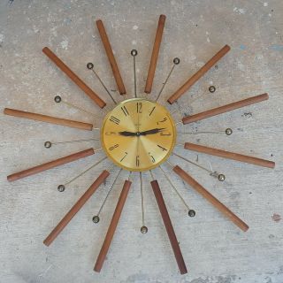 Vintage Eames Atomic Starburt Mid Century Wall Clock